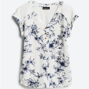 Fortune & Ivy White and Navy Top
